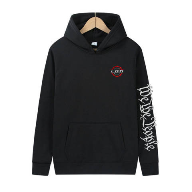 black hooded sweatshirt